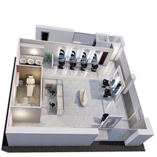 ARREDAMENTO SU MISURA PROGETTAZIONE E DESIGN OM SYSTEM Перукарське знаряддя