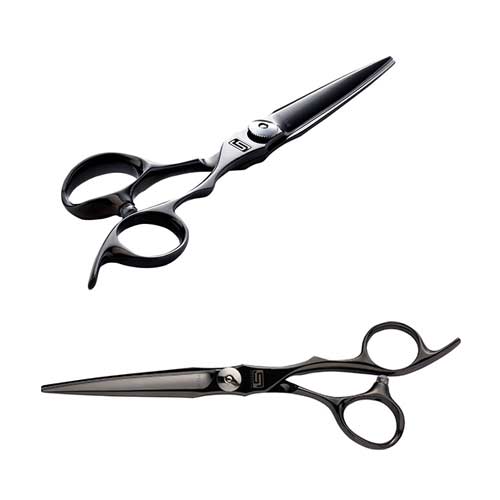 SHIDOSHA سیاه و سفید تیتانیوم LEADER CAM قیچی مو